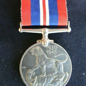 British Medal King George VI Ribbon Lion Eagle Dragon Navy WW2 World War Pins UK